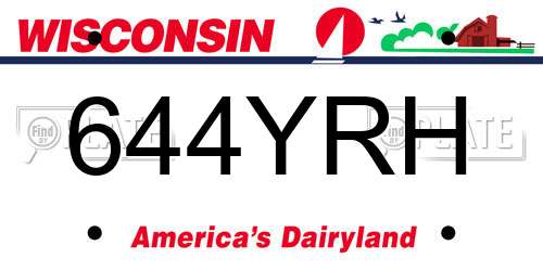 644YRH Wisconsin License Plate