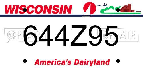 644Z95 Wisconsin License Plate