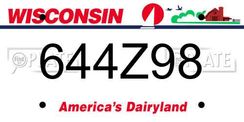 644Z98 Wisconsin License Plate