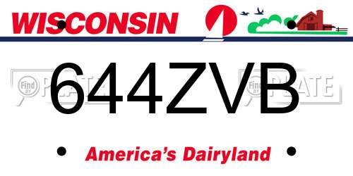 644ZVB Wisconsin License Plate
