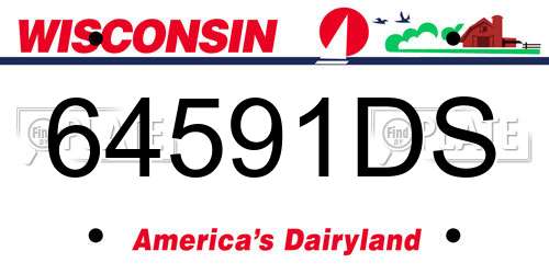 64591DS Wisconsin License Plate