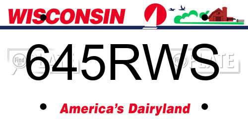 645RWS Wisconsin License Plate
