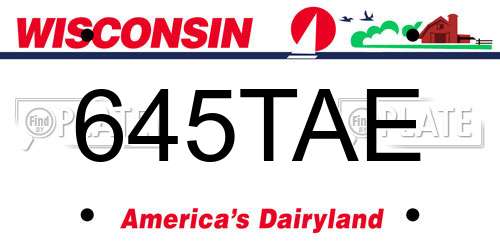 645TAE Wisconsin License Plate