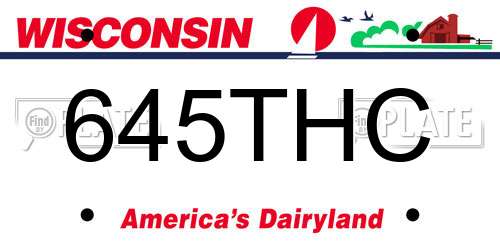 645THC Wisconsin License Plate