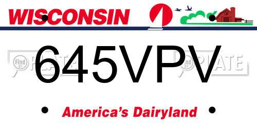 645VPV Wisconsin License Plate