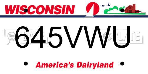 645VWU Wisconsin License Plate
