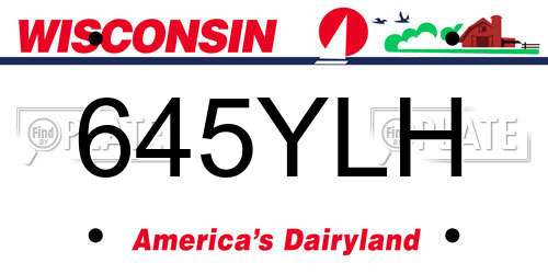 645YLH Wisconsin License Plate