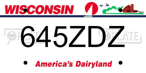 645ZDZ Wisconsin License Plate
