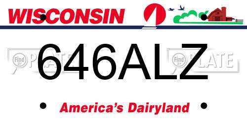 646ALZ Wisconsin License Plate