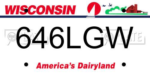 646LGW Wisconsin License Plate