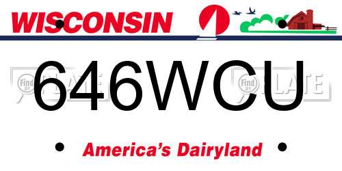 646WCU Wisconsin License Plate