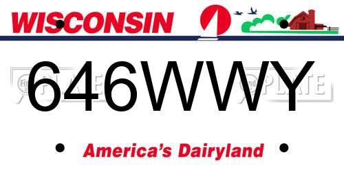 646WWY Wisconsin License Plate