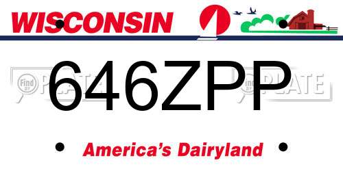 646ZPP Wisconsin License Plate