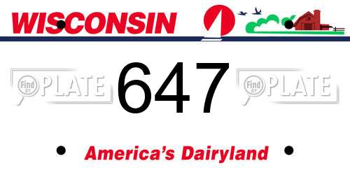 647 Wisconsin License Plate