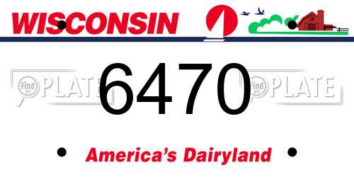 6470 Wisconsin License Plate