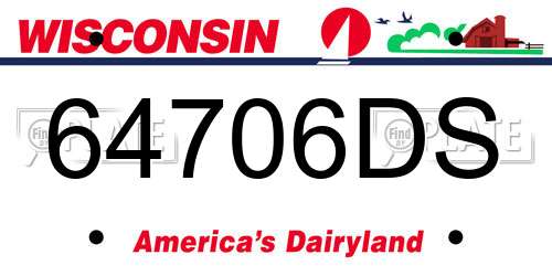 64706DS Wisconsin License Plate