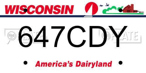 647CDY Wisconsin License Plate