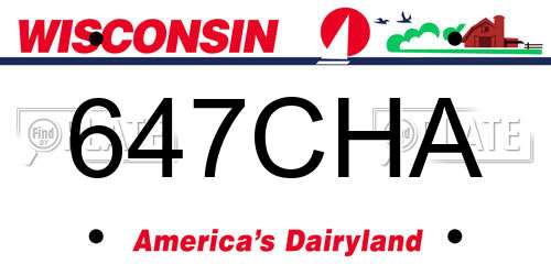 647CHA Wisconsin License Plate