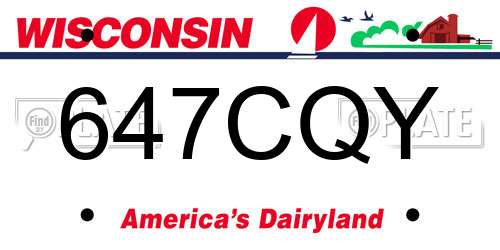 647CQY Wisconsin License Plate
