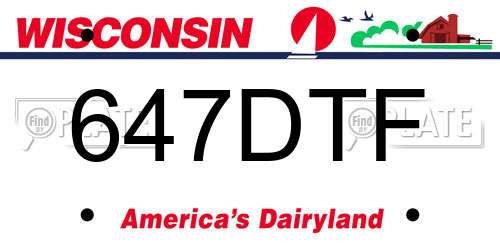 647DTF Wisconsin License Plate