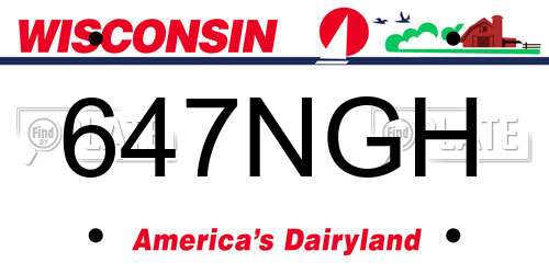 647NGH Wisconsin License Plate