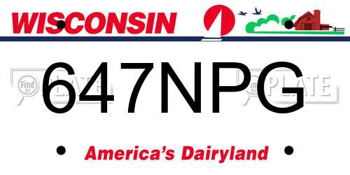 647NPG Wisconsin License Plate