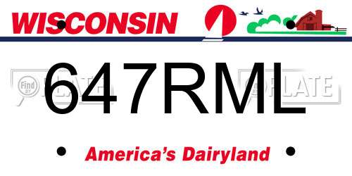 647RML Wisconsin License Plate