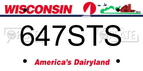 647STS Wisconsin License Plate