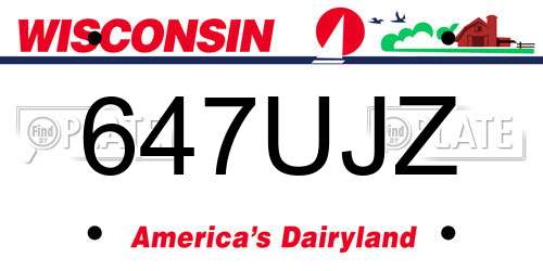 647UJZ Wisconsin License Plate