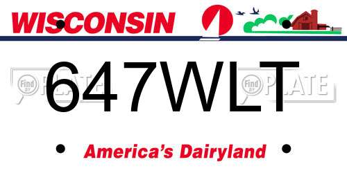 647WLT Wisconsin License Plate