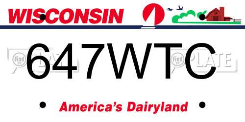 647WTC Wisconsin License Plate