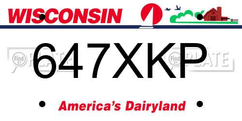 647XKP Wisconsin License Plate