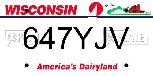 647YJV Wisconsin License Plate