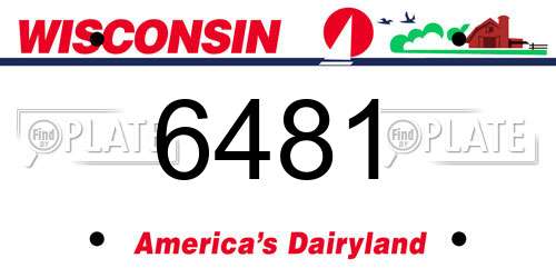 6481 Wisconsin License Plate