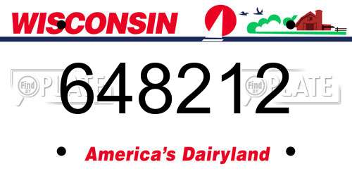 648212 Wisconsin License Plate