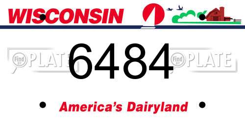 6484 Wisconsin License Plate