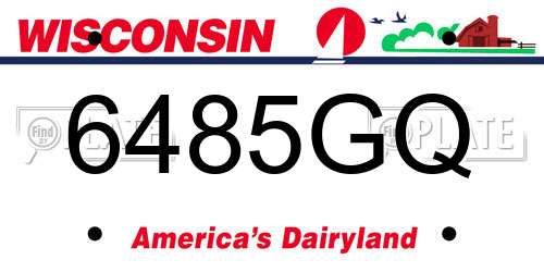 6485GQ Wisconsin License Plate