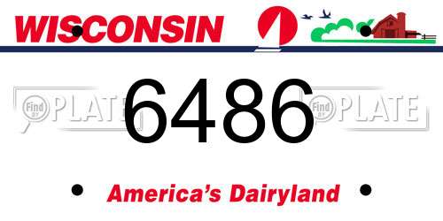 6486 Wisconsin License Plate