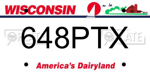648PTX Wisconsin License Plate