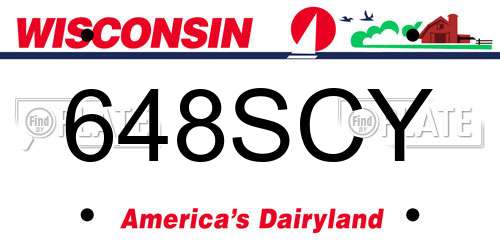 648SCY Wisconsin License Plate