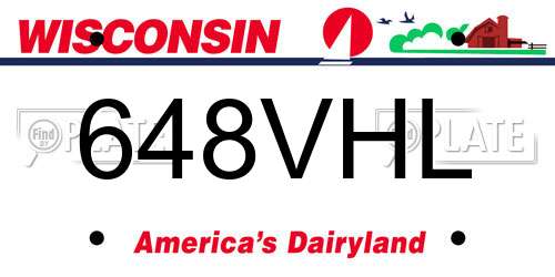 648VHL Wisconsin License Plate