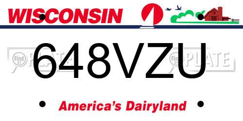 648VZU Wisconsin License Plate