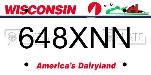 648XNN Wisconsin License Plate
