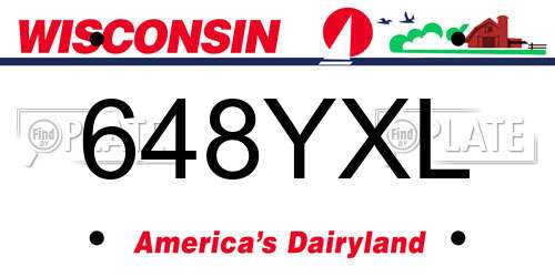 648YXL Wisconsin License Plate