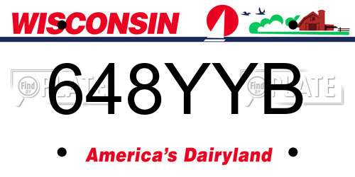 648YYB Wisconsin License Plate