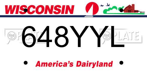 648YYL Wisconsin License Plate