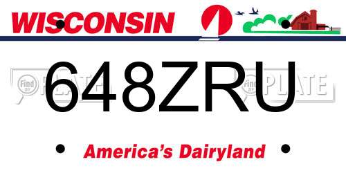 648ZRU Wisconsin License Plate