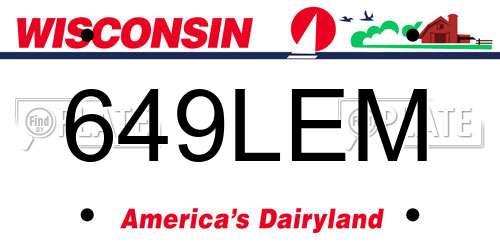 649LEM Wisconsin License Plate