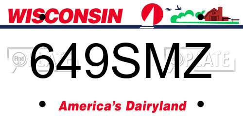 649SMZ Wisconsin License Plate