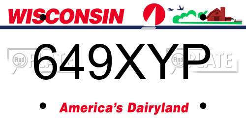 649XYP Wisconsin License Plate